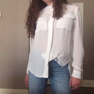 H&M White Long-Sleeve Top